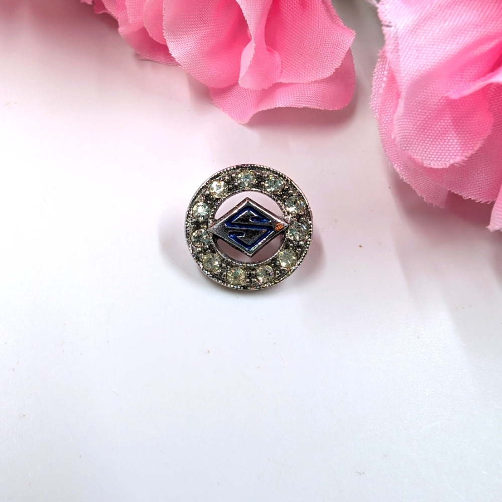 Cute and Mini Vintage Micro Brooch with S Initial